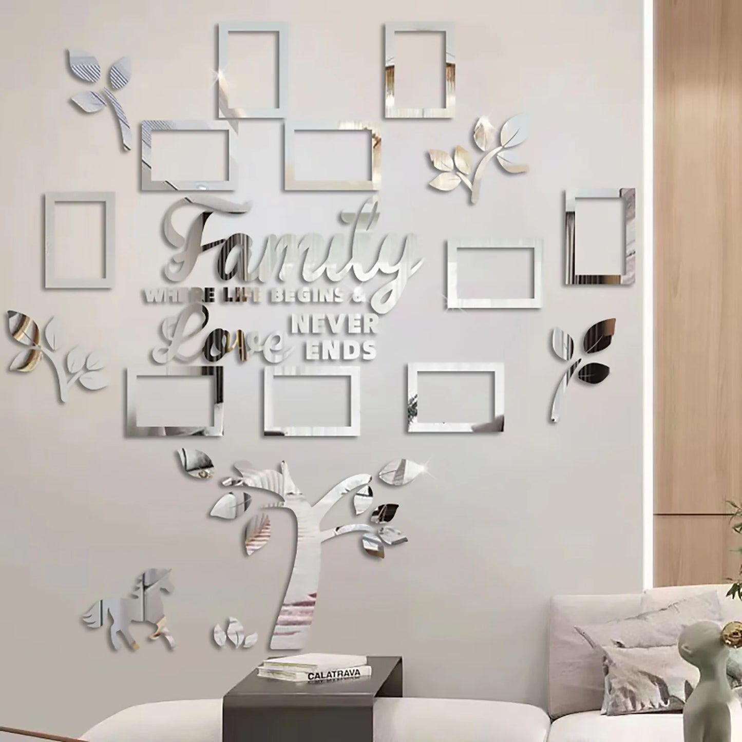 3D Acrylic Photo Frame Wall Decorations with Poster Templates Collage Gallery Family Wedding Back to School Anniversary