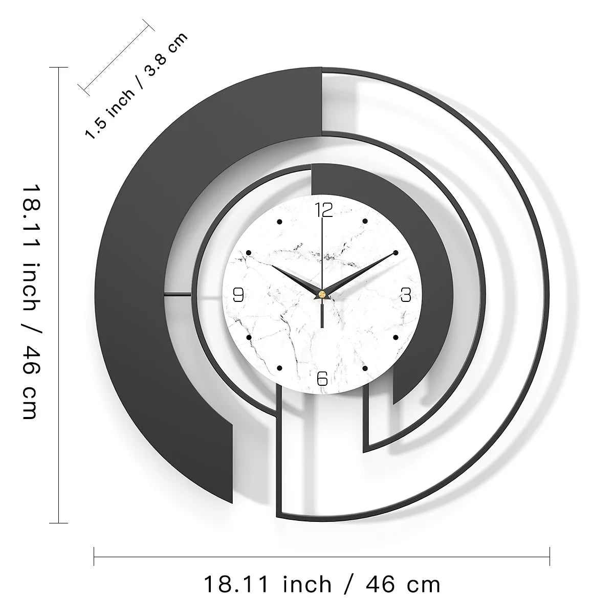 45cm Living Room Luxury Wall Clock Metal Home Clocks Watch Home Decoration Pendant Hotel Lobby Wall Hanging Watch Decor Clock