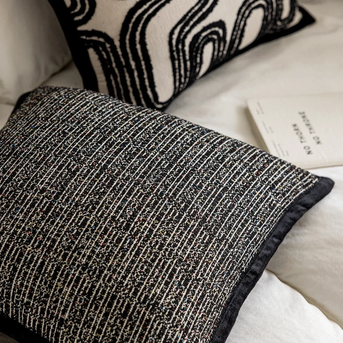 45x45cm Black Throws Pillow Cover Nordic Modern Minimalist Cushion Cover Pillowcase for Living Room Decoration Couch Home Decor