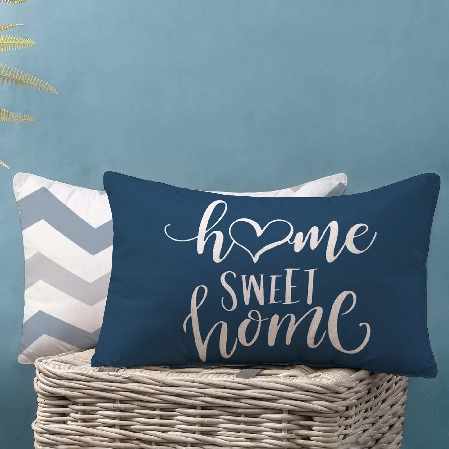 Blue white geometric linen pillowcase sofa cushion cover home decoration can be customized for you 30x50 40x60
