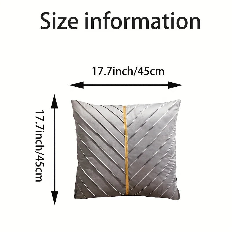 1pc, Golden Velvet Embossed Square Cushion Cover - Soft AndLuxurious Pillow for Home, Bedroom, Car, and Living Room Decor