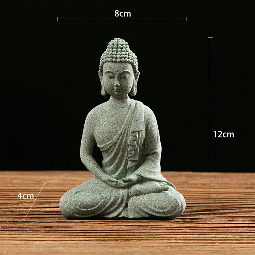 Garden Ornament Sitting Buddha Resin Stone Zen Effect Outdoor Indoor Statue Buddhist Garden Fish Tank Decoration Sitting Buddha