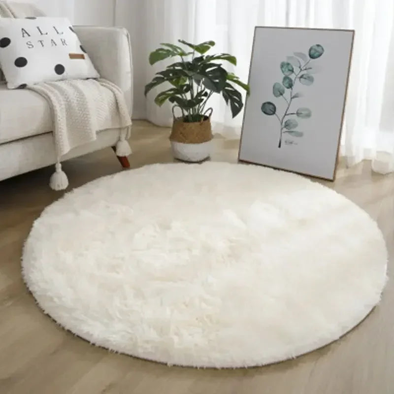 Living Room Rugs Aesthetic Bedroom Round Carpet Decoration Furry Comfort Carpet Home Decor Pink Foot Mat Area Rug 2023 New