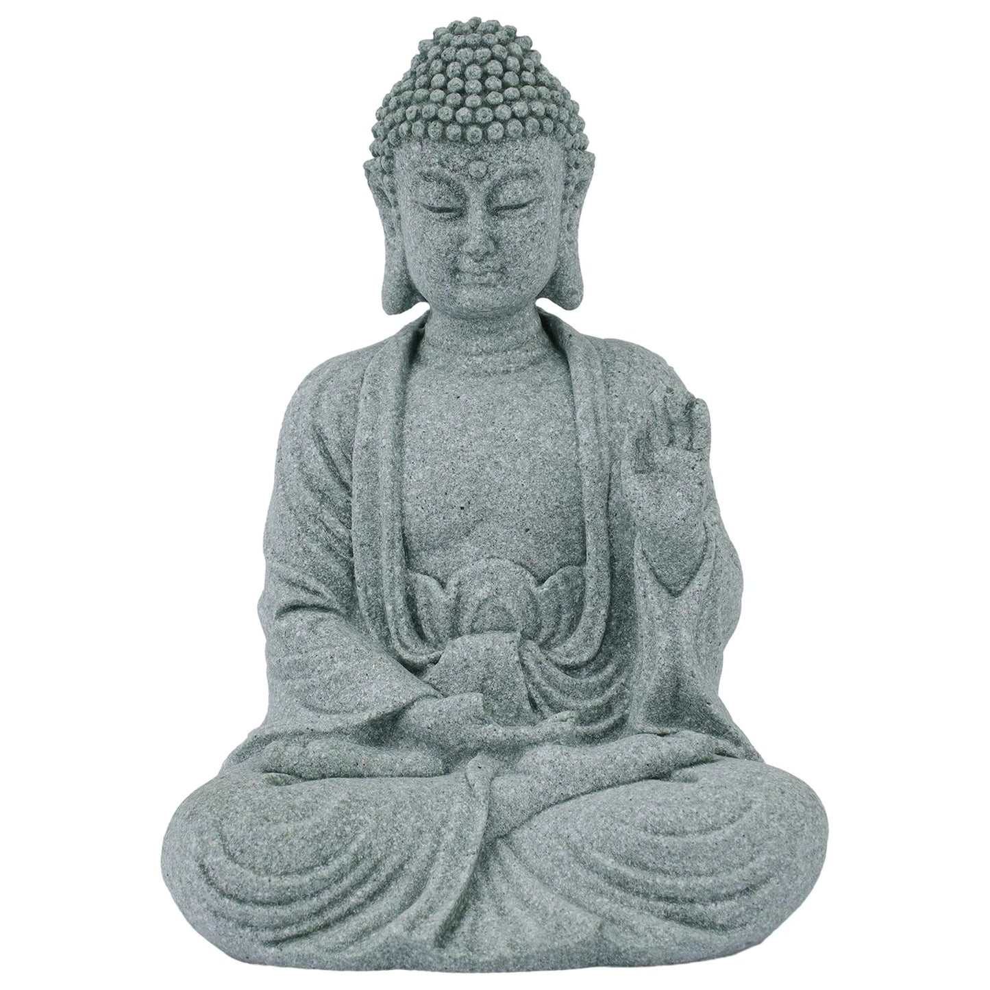 Garden Ornament Sitting Buddha Resin Stone Zen Effect Outdoor Indoor Statue Buddhist Garden Fish Tank Decoration Sitting Buddha