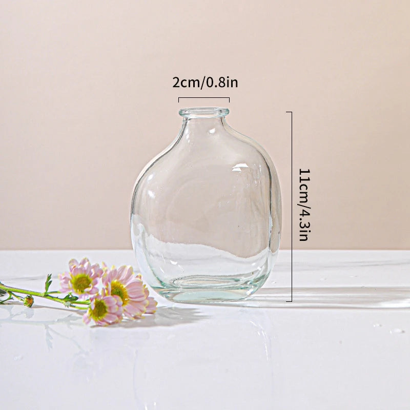 Glass Flower Vase Retro Vase for Flowers Home Decoration Decorative Vase Office Desk Ornament Vases for Centerpieces Florero