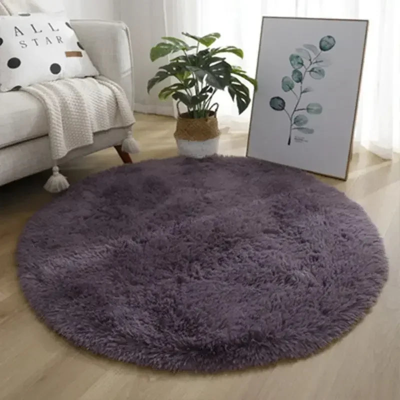 Living Room Rugs Aesthetic Bedroom Round Carpet Decoration Furry Comfort Carpet Home Decor Pink Foot Mat Area Rug 2023 New