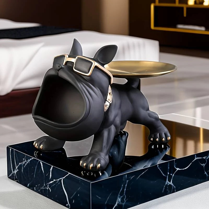 Bulldog Key Storage Ornament Living Room Shoe Cabinet Entryway Tray Housewarming Gift Holiday Decoration