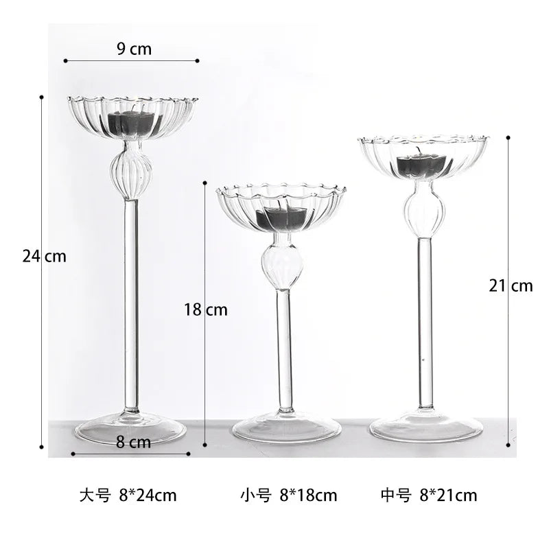 European high foot striped candlestick home decoration decoration wedding articles Romantic candlelight dinner candlestick props
