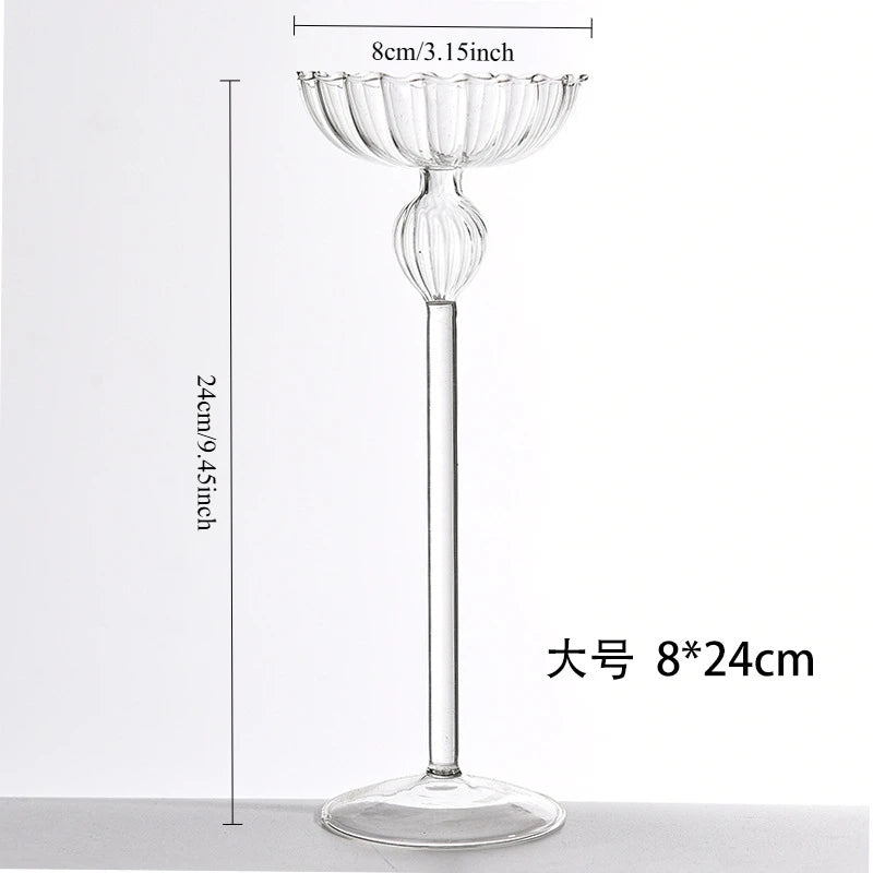 European high foot striped candlestick home decoration decoration wedding articles Romantic candlelight dinner candlestick props
