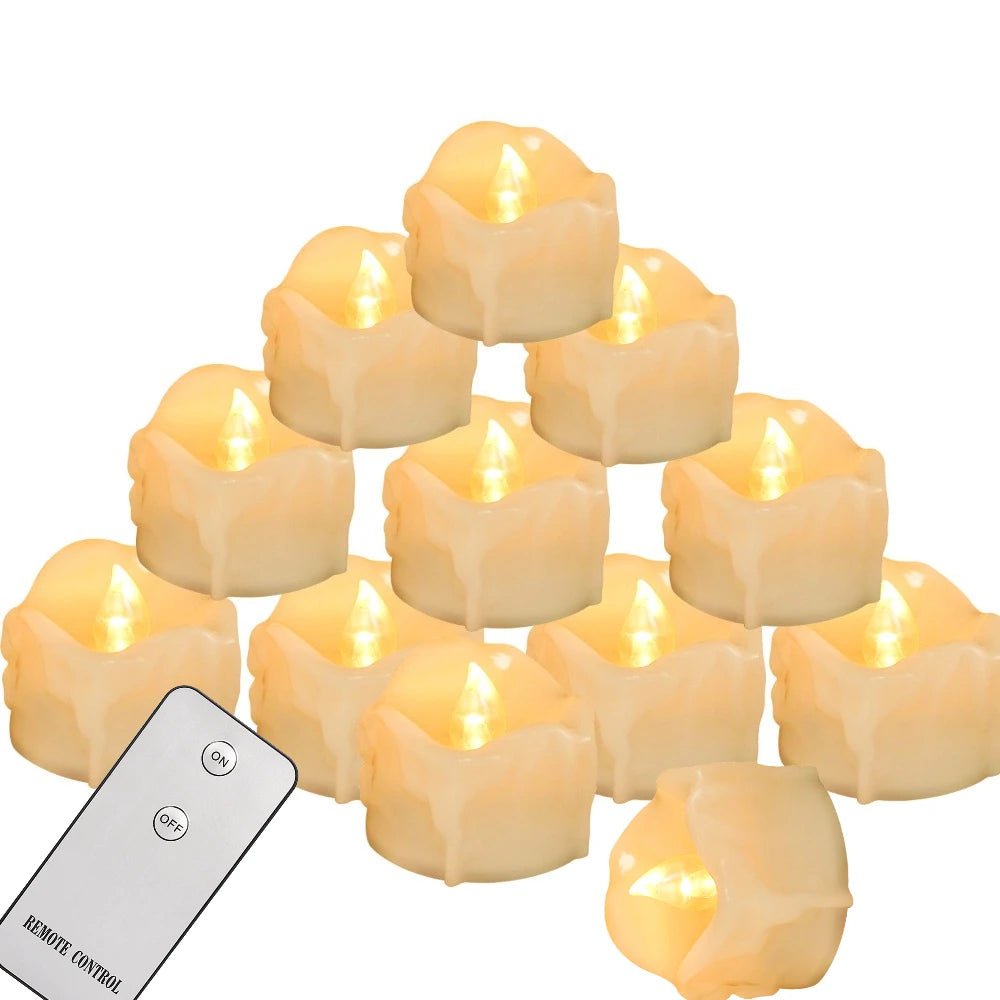 Remote Timer Tea Lights Candles Battery Operated Flameless LED Tealight Votives for Wedding Christmas Halloween Holiday Decor