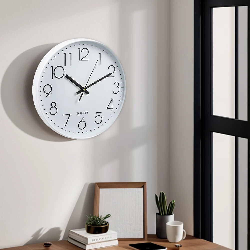 Voltsify 12 Inch Non-Ticking Battery Operated Wall Clock for Living Room, Bedroom, or Office