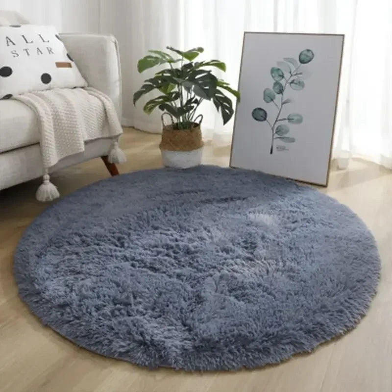 Living Room Rugs Aesthetic Bedroom Round Carpet Decoration Furry Comfort Carpet Home Decor Pink Foot Mat Area Rug 2023 New