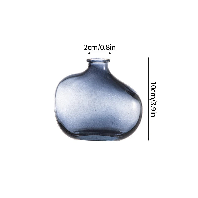 Glass Flower Vase Retro Vase for Flowers Home Decoration Decorative Vase Office Desk Ornament Vases for Centerpieces Florero