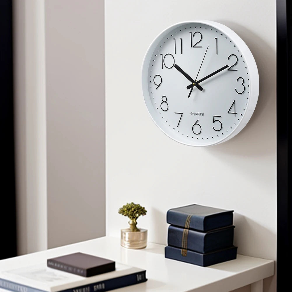 Voltsify 12 Inch Non-Ticking Battery Operated Wall Clock for Living Room, Bedroom, or Office