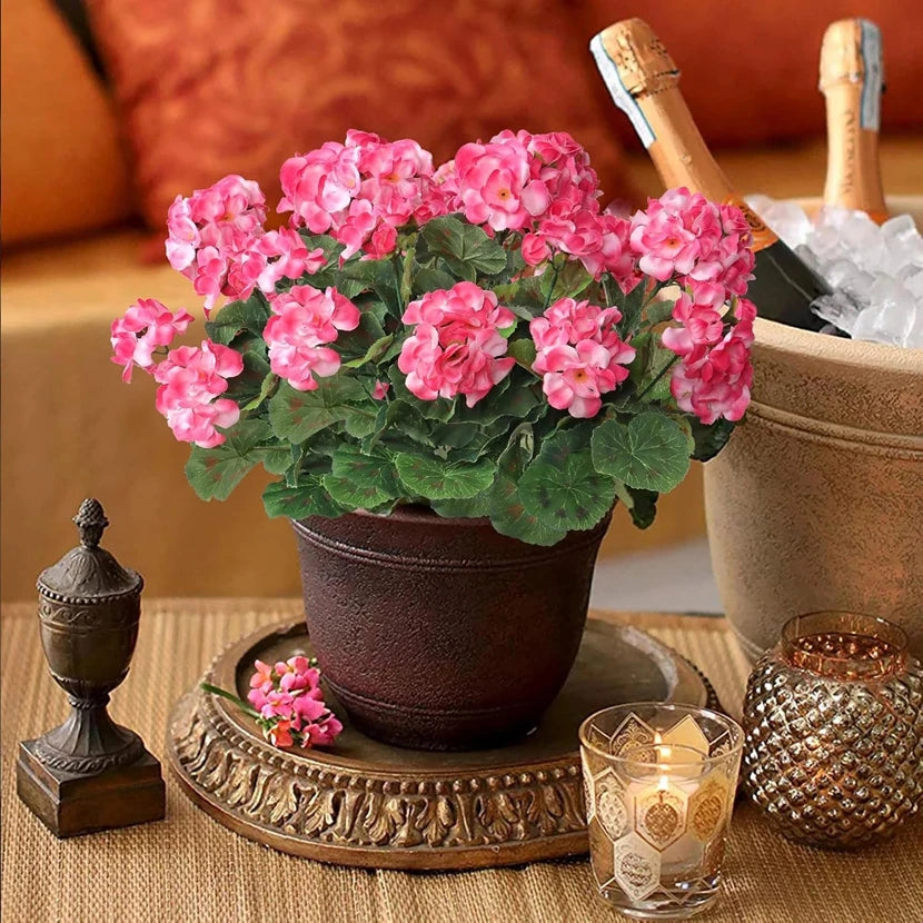 5pcs Artificial Flower Plant Begonia Flower Wedding Bridal Bouquet Home Room Outdoor Garden Bonsai Decoration DIY Festival Party