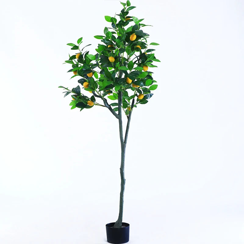Artificial Lemon Simulation Plant, Plastic Bonsai, Potted Plant, Indoor Decoration, Living Room, Home