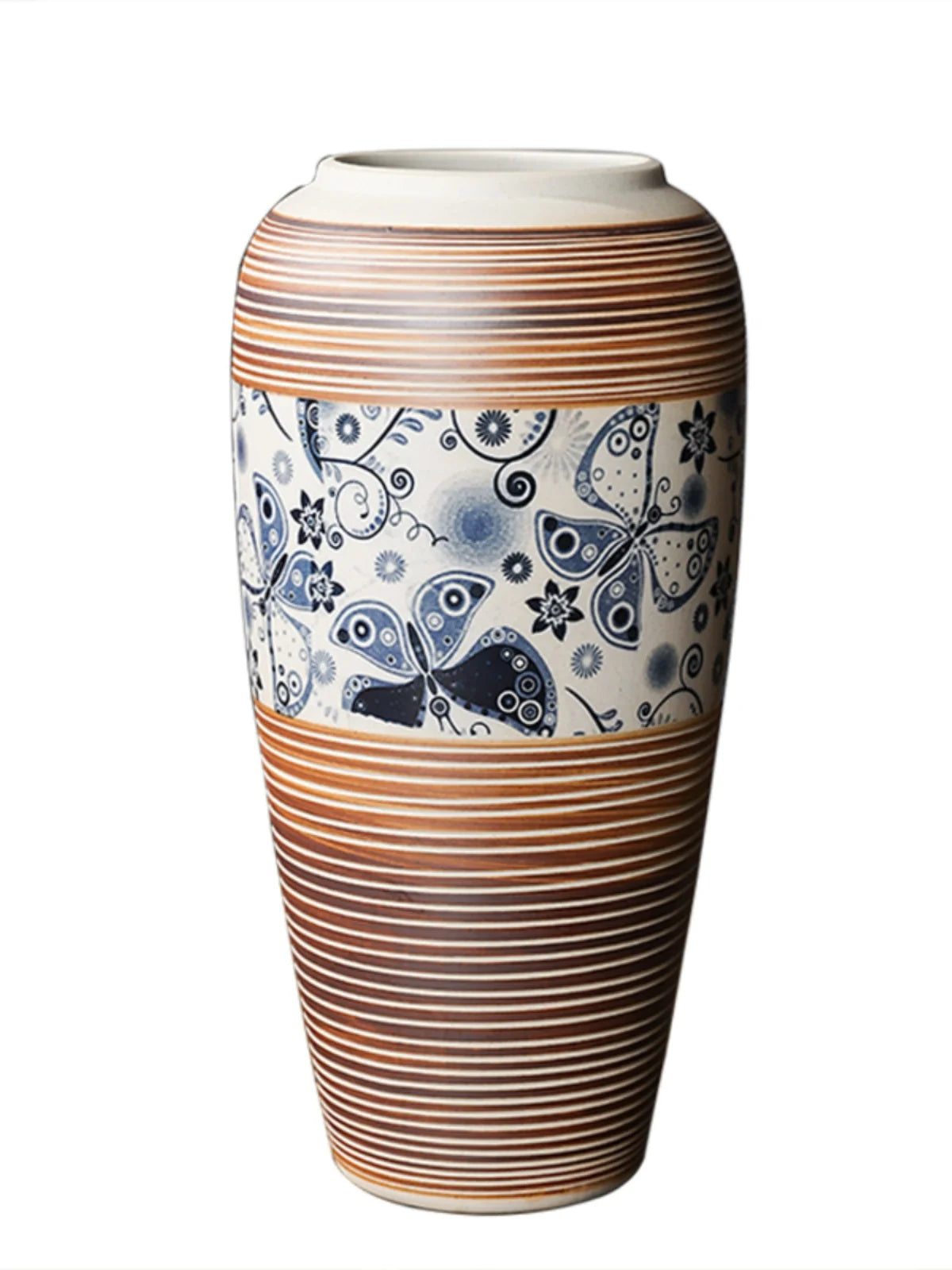 Modern Simplici Cerc Flower Vase Home Decoration Hydroponic Dry Flower Simulation Flower Display Jingdezhen Blue And Whi...