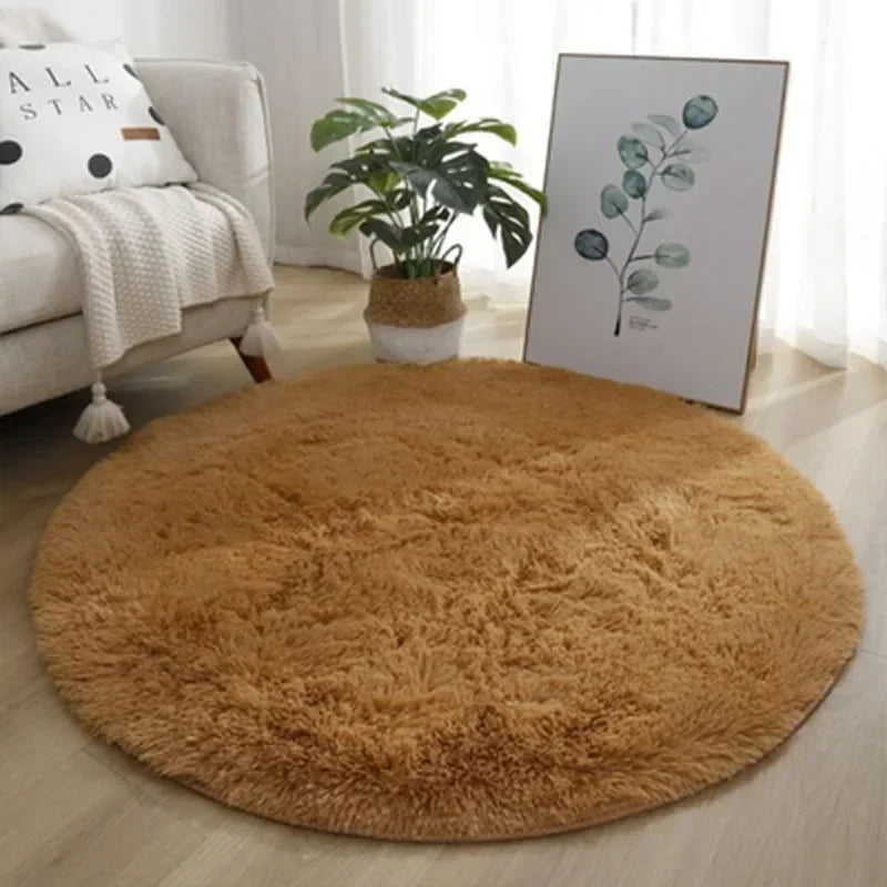 Living Room Rugs Aesthetic Bedroom Round Carpet Decoration Furry Comfort Carpet Home Decor Pink Foot Mat Area Rug 2023 New