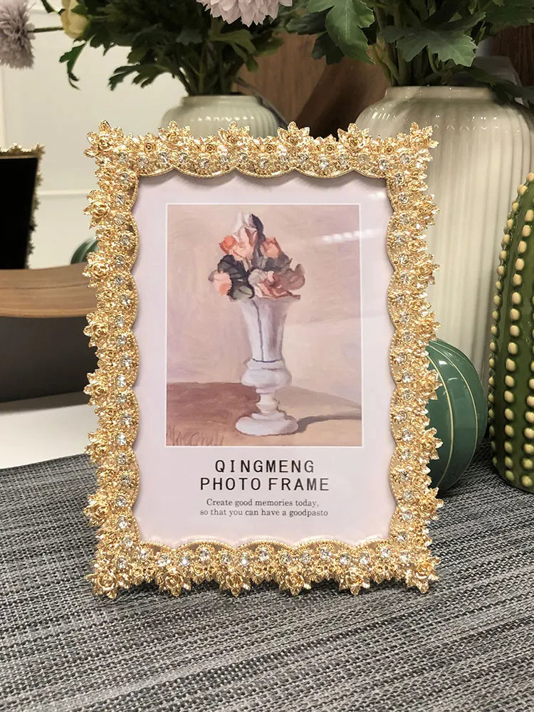 Nordic Style 4/6/7inch Golden Metal Picture Frames Photo Albums kpop stuff photocard holders For Room Decoration XC044