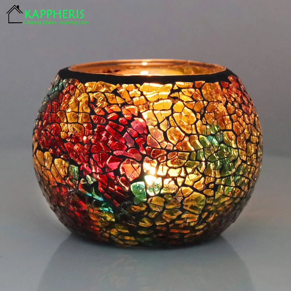 Rainbow Empty Candle Jars DIY Homemade Candle Container Glass Mosaic Jars for Candles Holder Vessel Storage