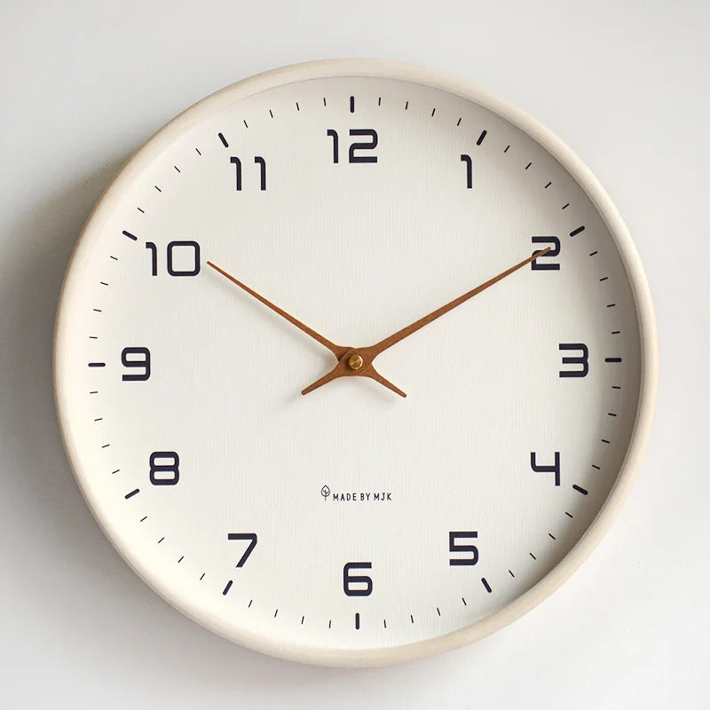 Nordic Solid Wood Wall Clock Living Room Household Clock Decoration Silent Clock Japanese Modern Light Luxury Creative Clock