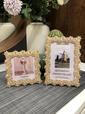 Nordic Style 4/6/7inch Golden Metal Picture Frames Photo Albums kpop stuff photocard holders For Room Decoration XC044