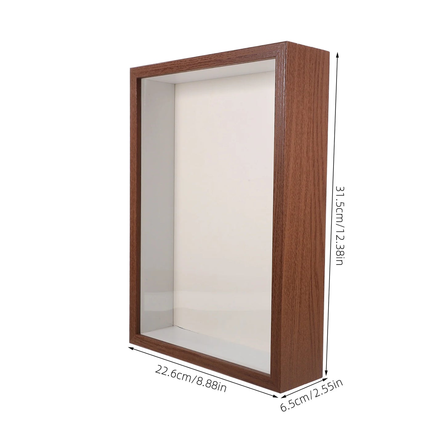 Dried Flower Photo Frame 10 Inch Walnut Wood 5cm Hollow Display Stand Home Decor Artistic Plants Picture Frame Holder Decor