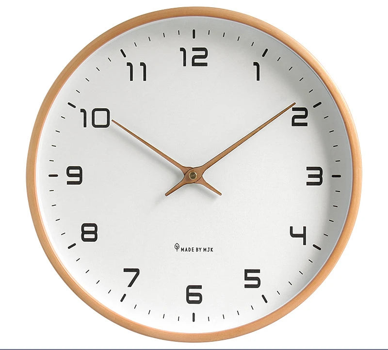 Nordic Solid Wood Wall Clock Living Room Household Clock Decoration Silent Clock Japanese Modern Light Luxury Creative Clock