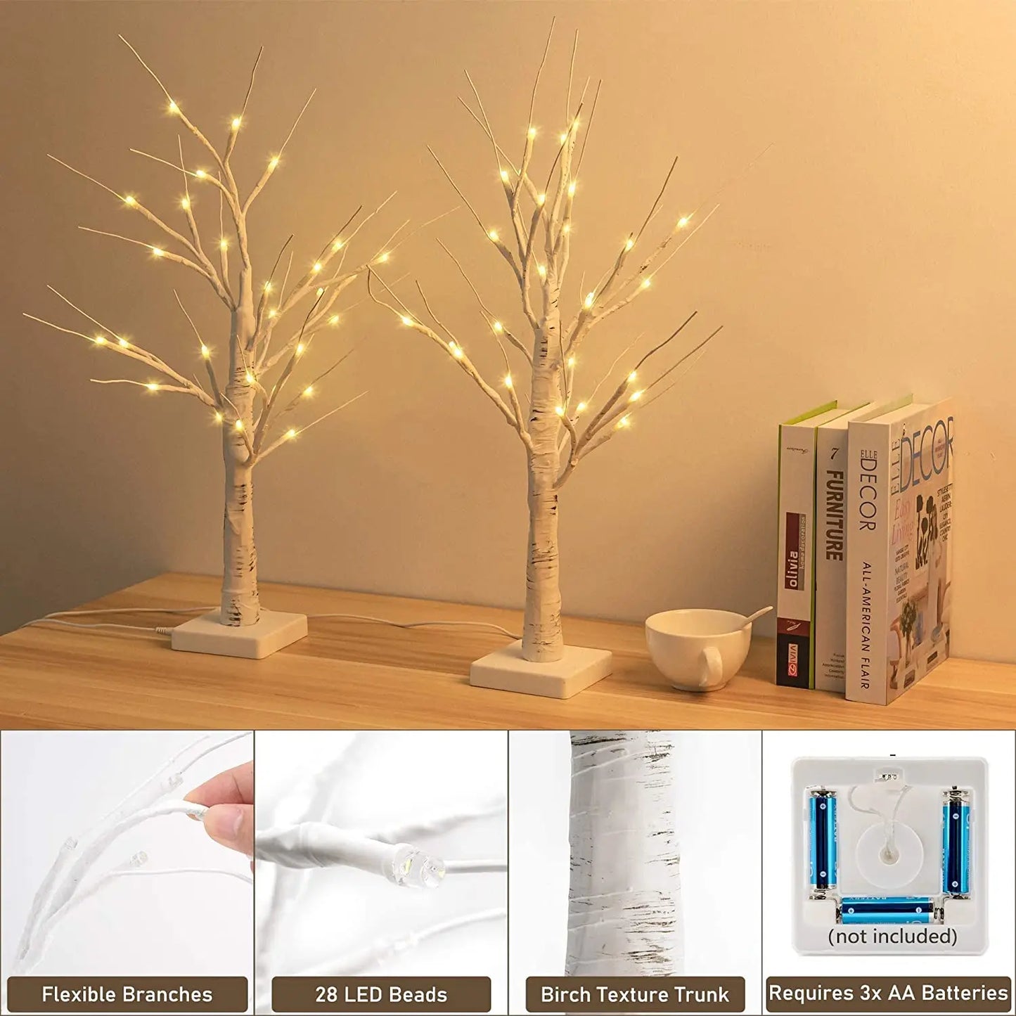 LED Twig Birch Table Tree Light Up Branch Lights Desktop Dinner Lamp UK Newest