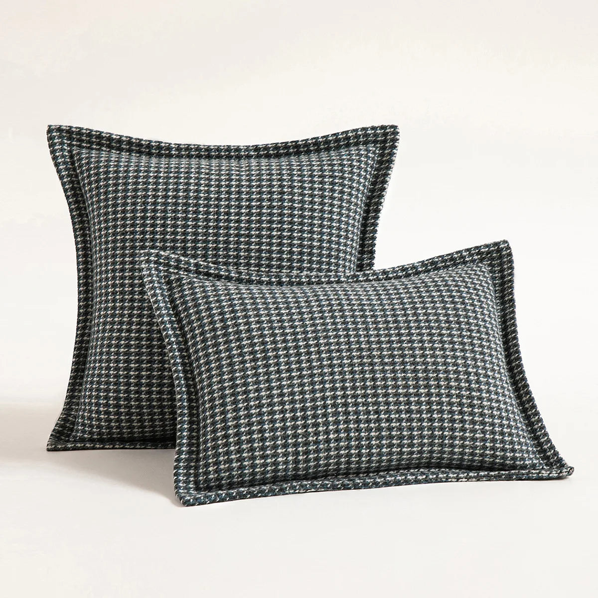 Home Decorative Square Cushion Cover Pillow Cover Yarn-dyed Hounds tooth Decorative For Sofa Bed 45x45cm Orange Green Blue Black