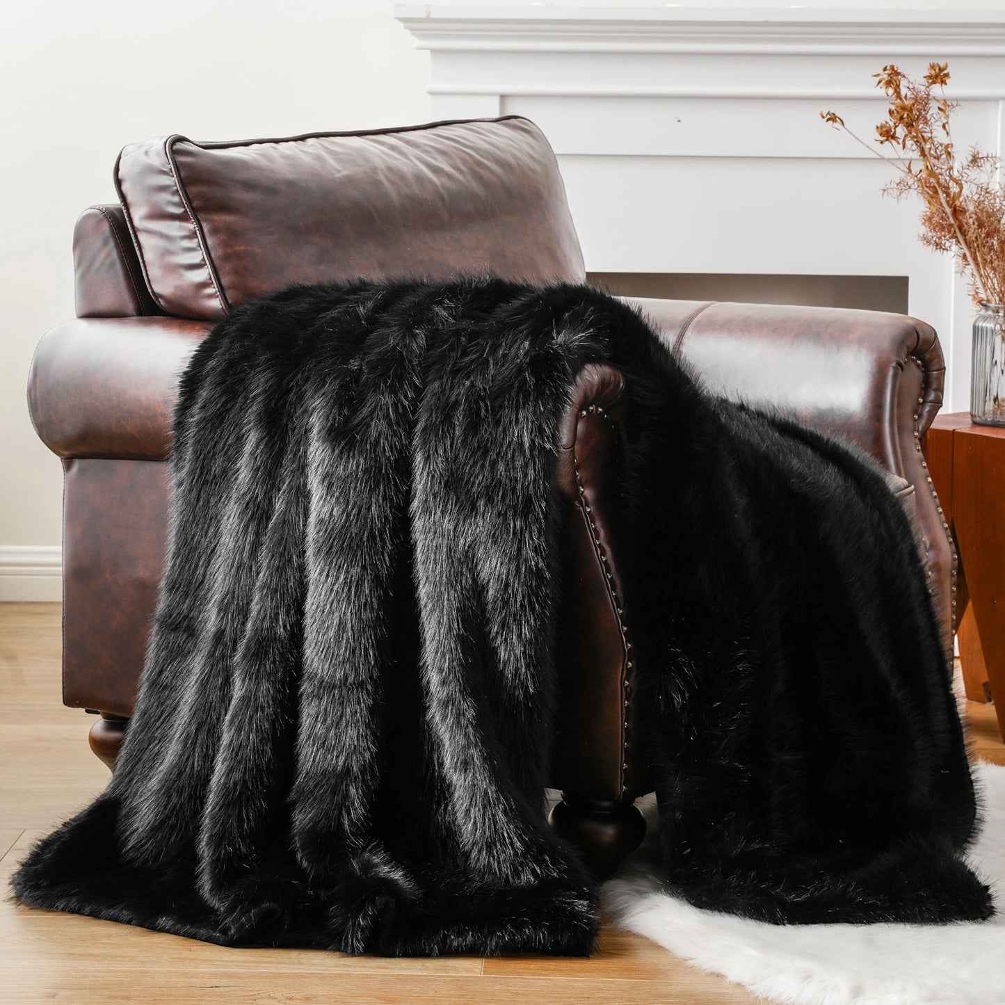 Battilo Fluffy Soft Blankets Luxury Fur blanket for Bed Sofa Mink Faux Fur Throw and Blankets Large Warm Blanket for Home Decor
