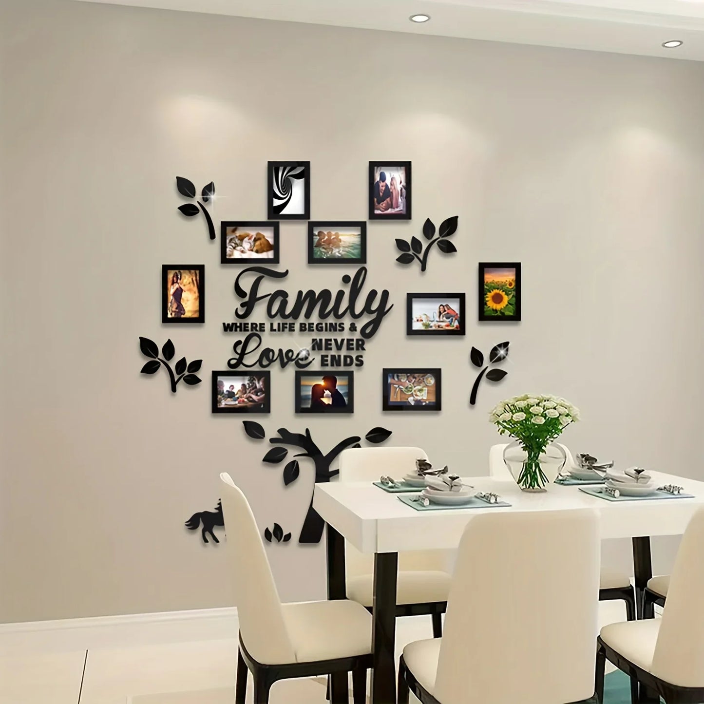 3D Acrylic Photo Frame Wall Decorations with Poster Templates Collage Gallery Family Wedding Back to School Anniversary