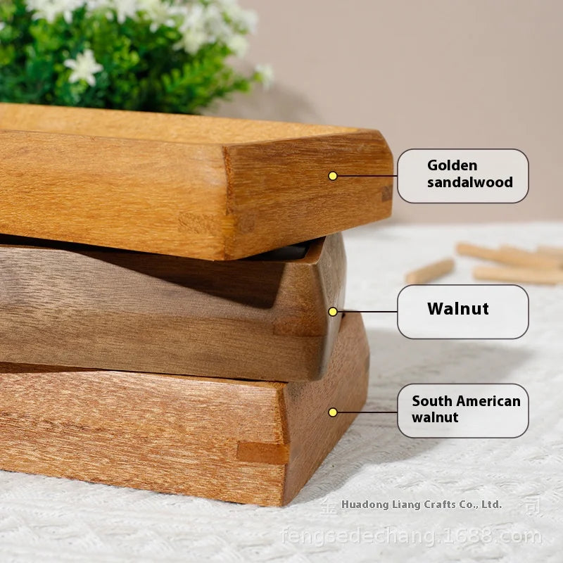 Solid Wood Black Walnut Mortise and Tenon Round Corner Picture Frame Elegant Couple's Photo Frame Display Stand Home Decor