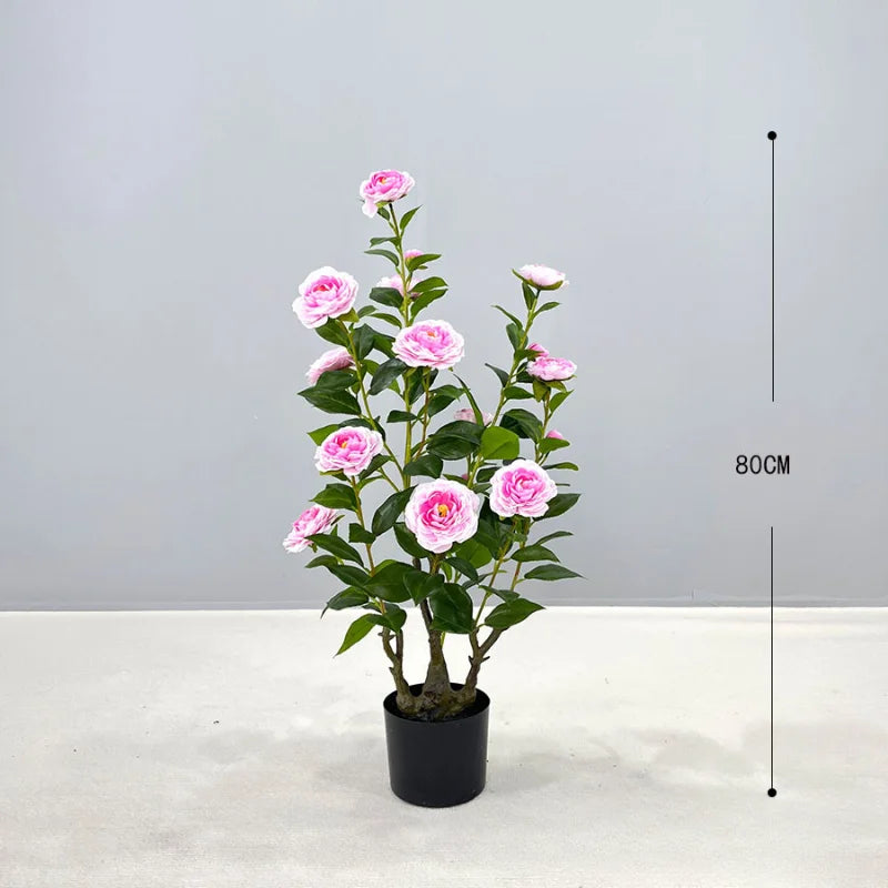Simulation camellia tree camellia artificial green plant potted home decoration floor plant