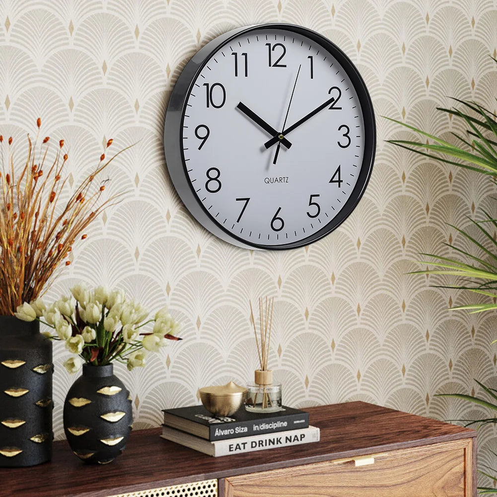 Voltsify 12 Inch Non-Ticking Battery Operated Wall Clock for Living Room, Bedroom, or Office