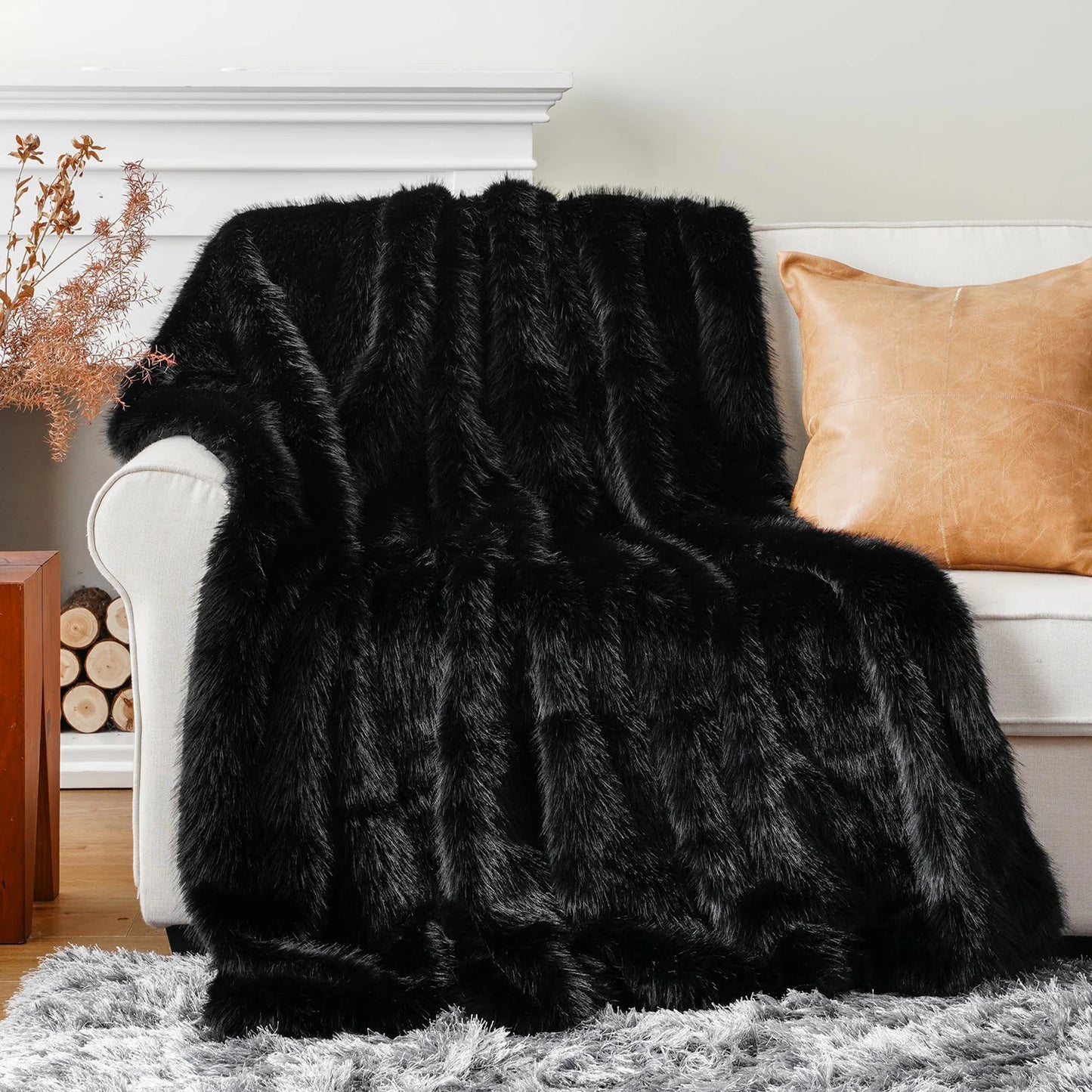 Battilo Fluffy Soft Blankets Luxury Fur blanket for Bed Sofa Mink Faux Fur Throw and Blankets Large Warm Blanket for Home Decor