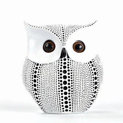 ERMAKOVA 16cm Nordic Golden Owl Statue Figurine Resin Animal Sculpture Crafts Home Living Room Office Decoration Gift