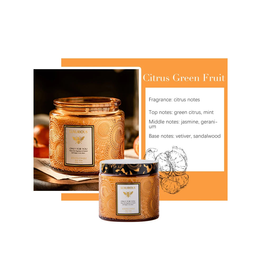 【Lifeideas】Natural Soy Candle Lasting Fragrance Candles for Home Scented Smokeless Burning Scented Candle Gift