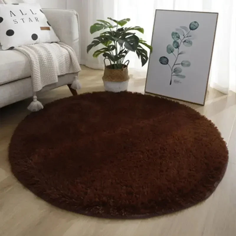 Living Room Rugs Aesthetic Bedroom Round Carpet Decoration Furry Comfort Carpet Home Decor Pink Foot Mat Area Rug 2023 New