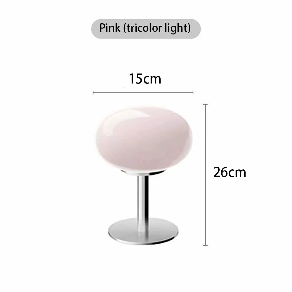 Lollipop Table Lamp Medieval Cream Glass Lamp Living Room Bedroom Study Simple Atmosphere Retro Glass Standing Lamp Home Decor