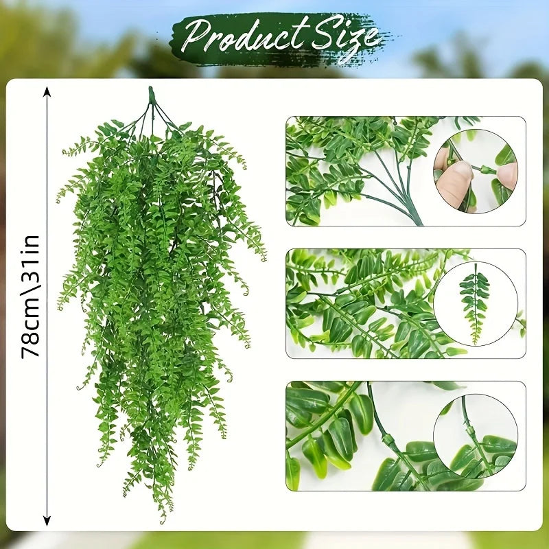 Artificial Hanging Plants for Wall Decoration, Fake Rattan Hanging Plants, Ivy Green Garland, Persian Make