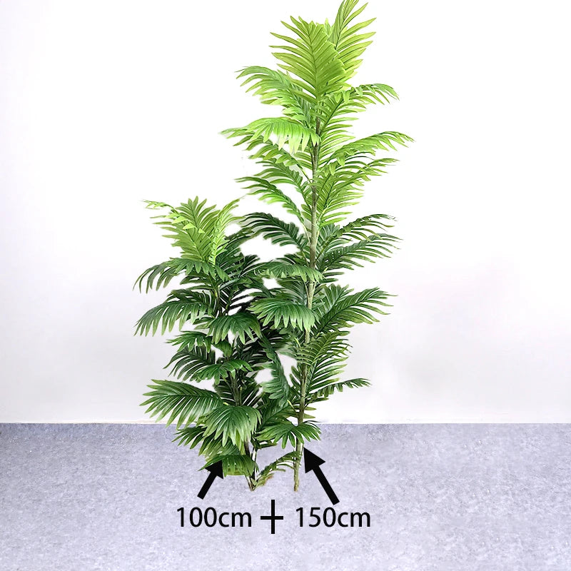 150cm Large Artificial Palm Tree Tropical Fake Plants Real Touch Palm Leafs Plastic Banyan Tree for Home Garden Shop Party Decor