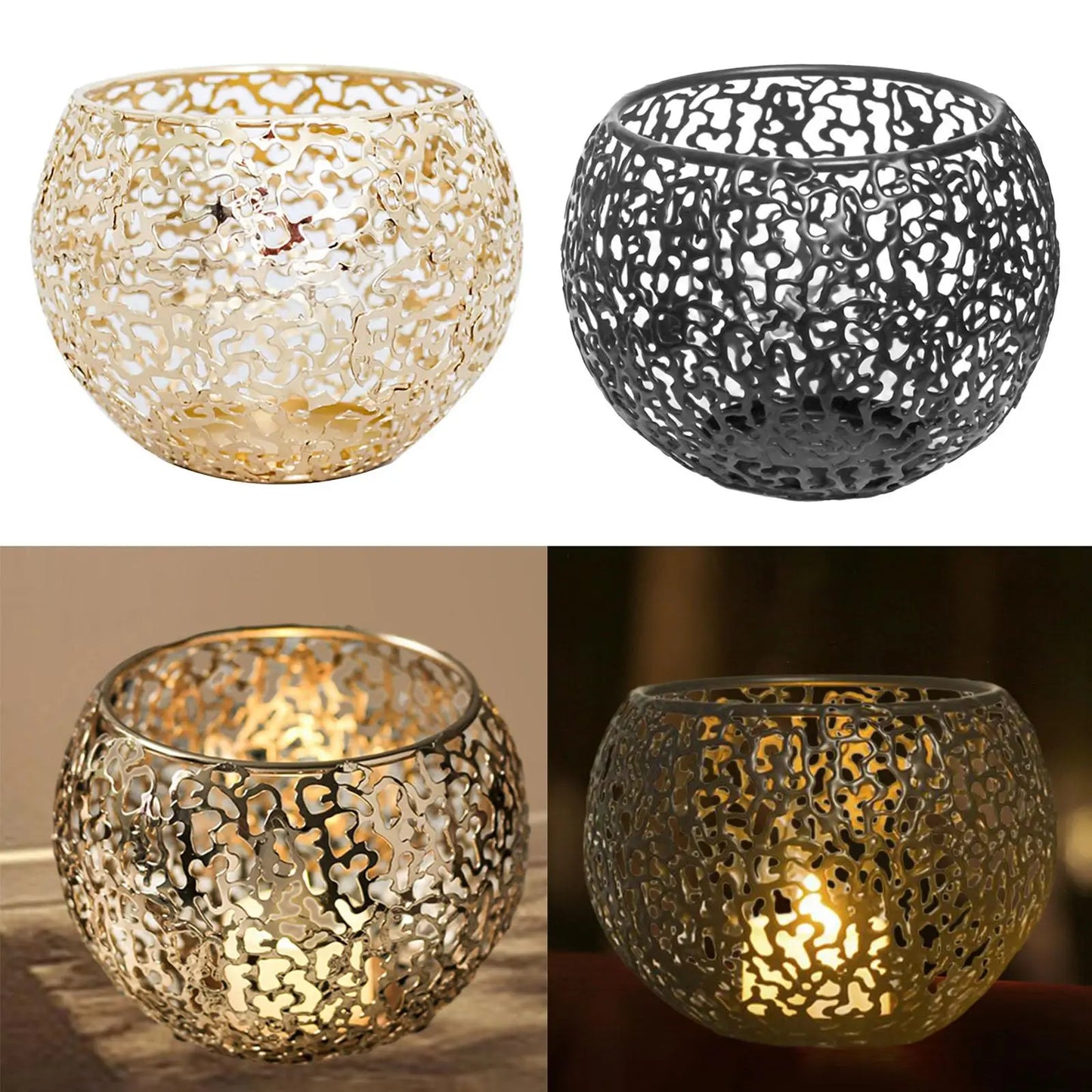 Tea Light Candle Holder Votive Romantic Geometric Iron Candelabra for Living Room Bedroom Bar Wedding Valentines Day Decor