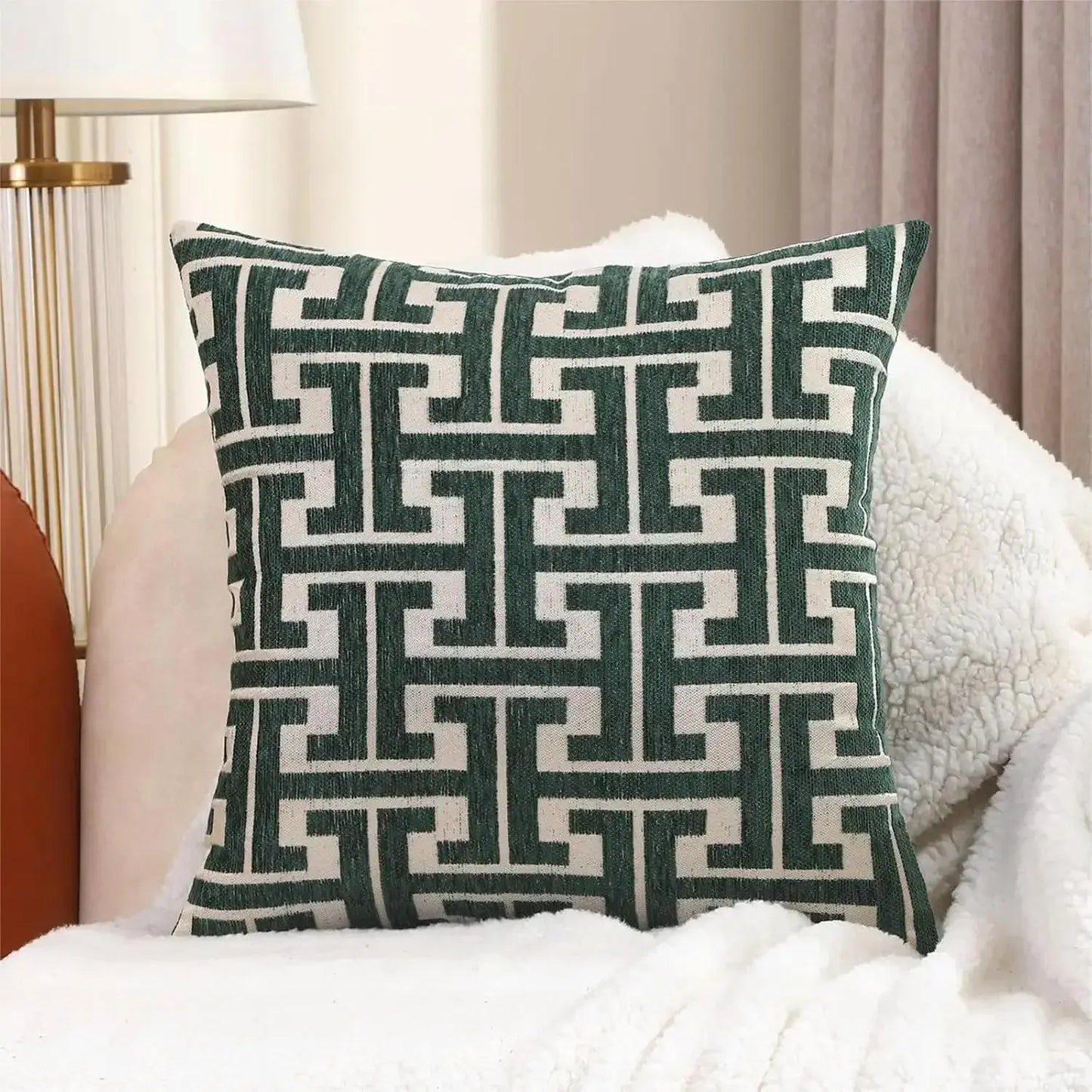 1pc Embroidery Detail Cushion Cover Without Filler, Modern Throw Pillow Case for Sofa, Home Decor 30x50CM 45x45CM Pillowcase