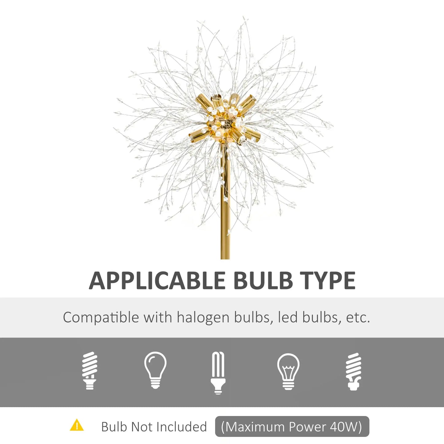160cm Dandelion Crystal Floor Lamp with Foot Switch Stylish Home Lighting Decor Modern Design for Living Room Bedroom