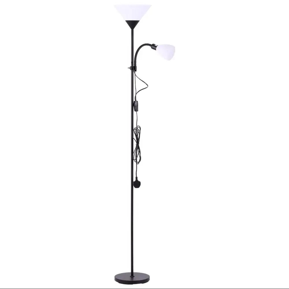175CM Mother and Child Adjustable Floor Reading Lamp, Black