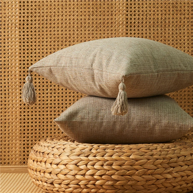 Cushion Cover Pillow Cover Decorative Yellow Linen Home Sofa Pillow Cover For Living Room Car Bedroom Pillowcase