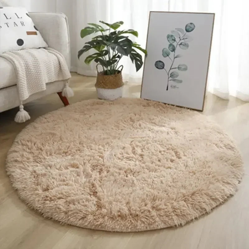 Living Room Rugs Aesthetic Bedroom Round Carpet Decoration Furry Comfort Carpet Home Decor Pink Foot Mat Area Rug 2023 New