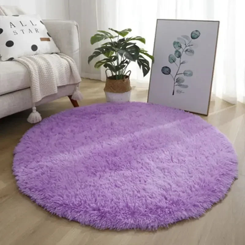 Living Room Rugs Aesthetic Bedroom Round Carpet Decoration Furry Comfort Carpet Home Decor Pink Foot Mat Area Rug 2023 New