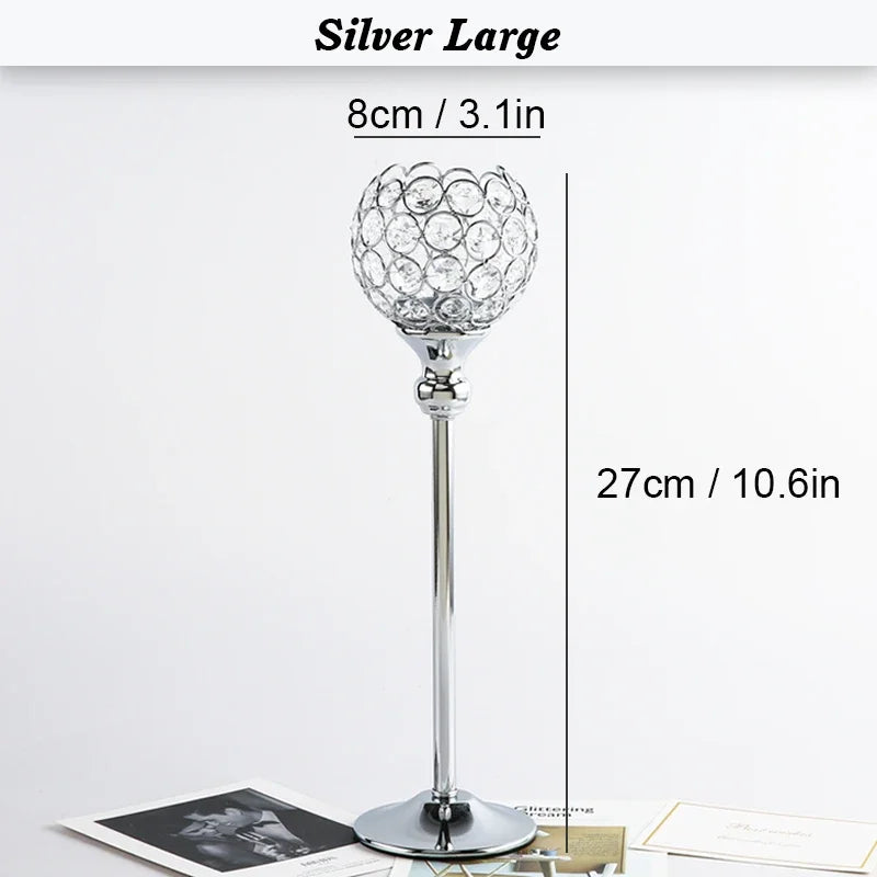 Crystal Candle Holder Modern Tealight Candlestick Home Christmas Party Candle Stand Wedding Dinning Table Centerpiece Decoration